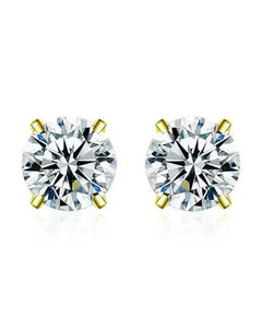 Moissanit Ohrstecker „Solitaire“ 1ct – Gold