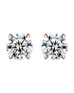 Moissanit Ohrstecker „Solitaire“ 1ct – Roségold