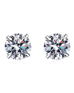 Moissanit Ohrstecker „Solitaire“ 1ct – Silber