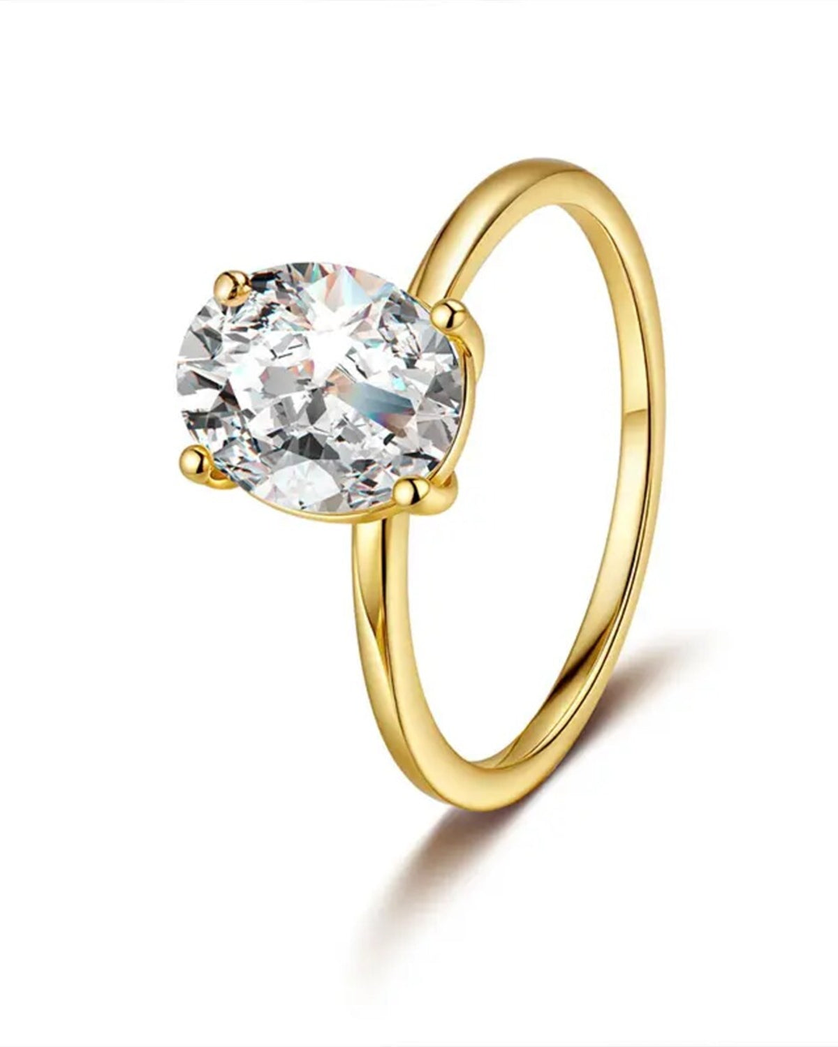 Moissanit Solitär-Ring „Crown“ – 1 ct Gold