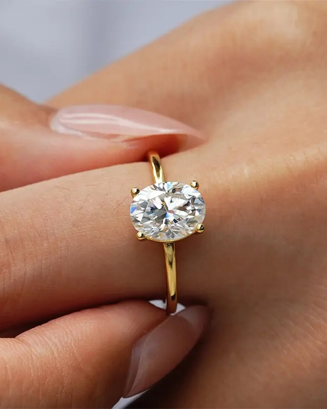 Moissanit Solitär-Ring „Crown“ – 1 ct Gold