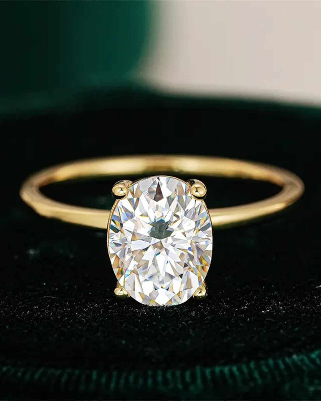 Moissanit Solitär-Ring „Crown“ – 1 ct Gold