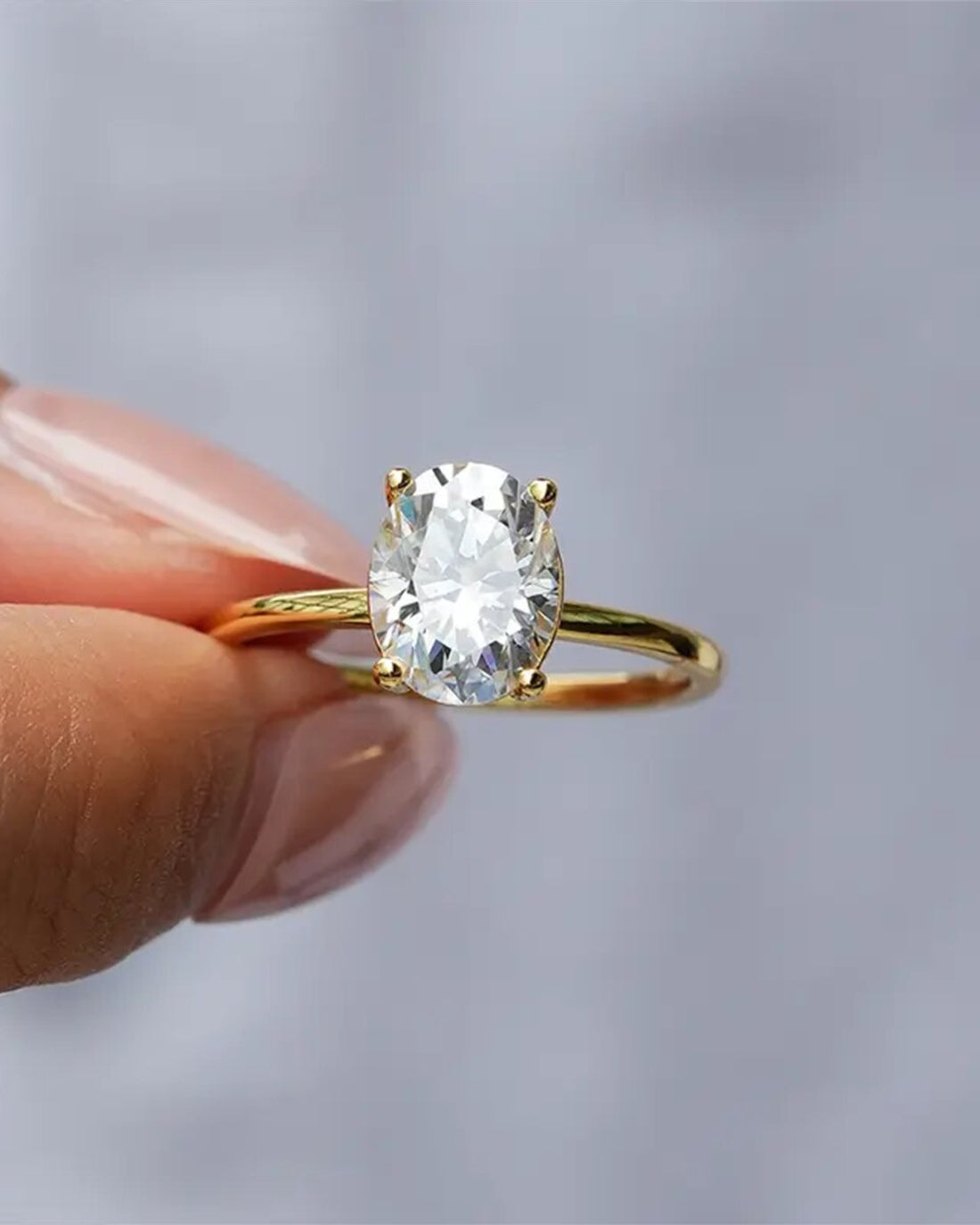 Moissanit Solitär-Ring „Crown“ – 1 ct Gold