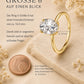 Moissanit Solitär-Ring „Crown“ – 1 ct Gold