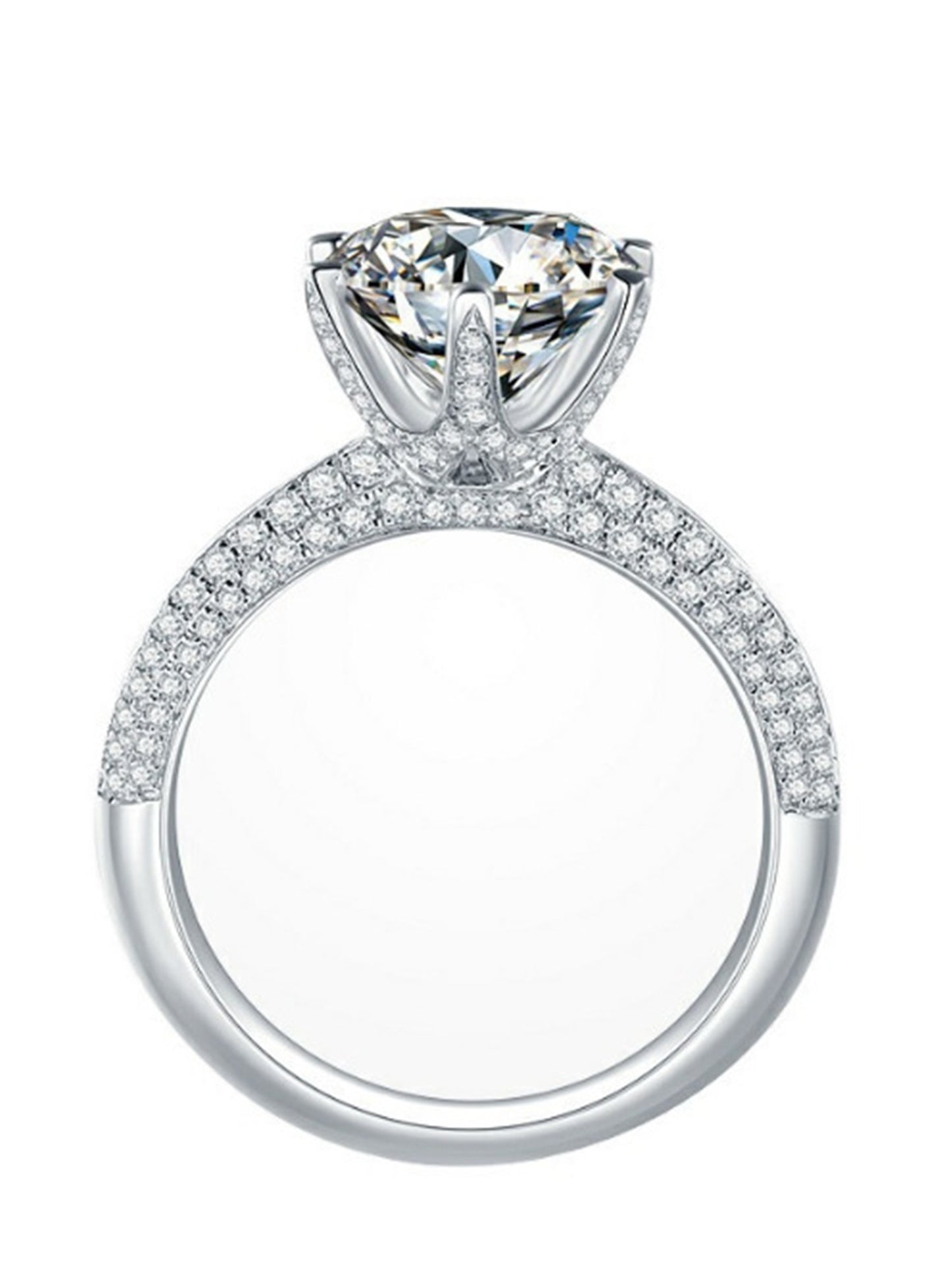 Moissanit Solitärring „Crown Split“ 1ct