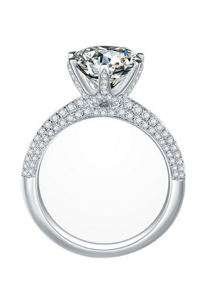 Moissanit Solitärring „Crown Split“ 1ct