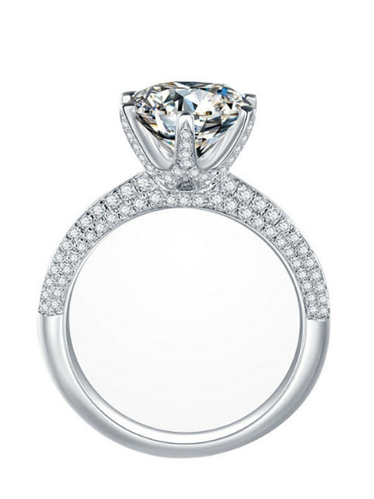 Moissanit Solitärring „Crown Split“ 1ct