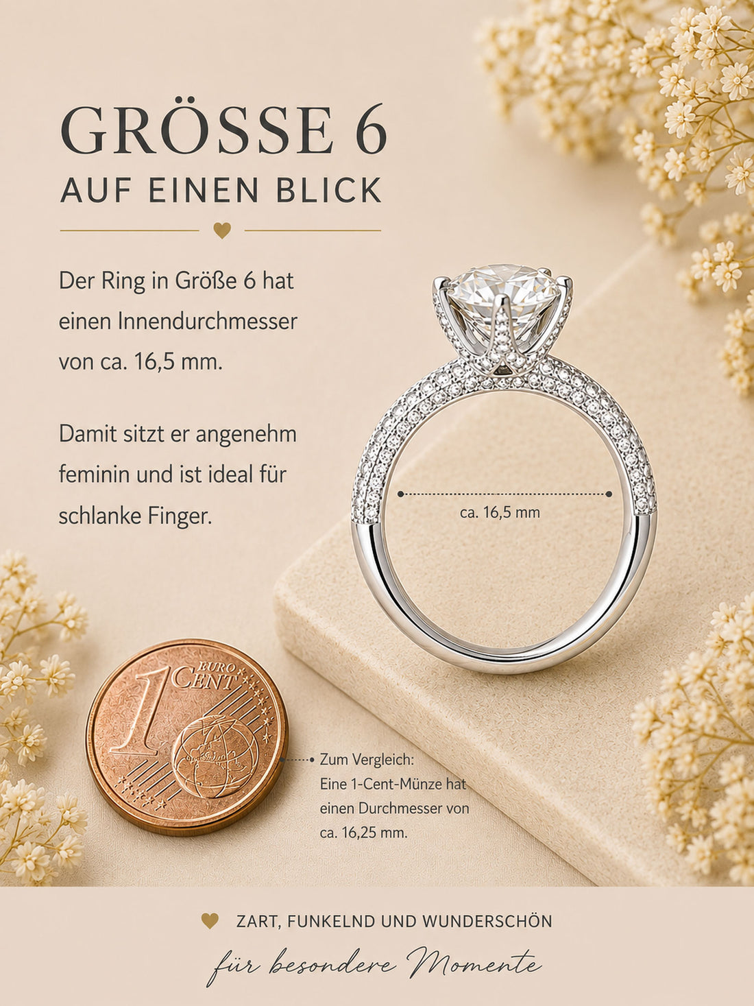 Moissanit Solitärring „Crown Split“ 1ct