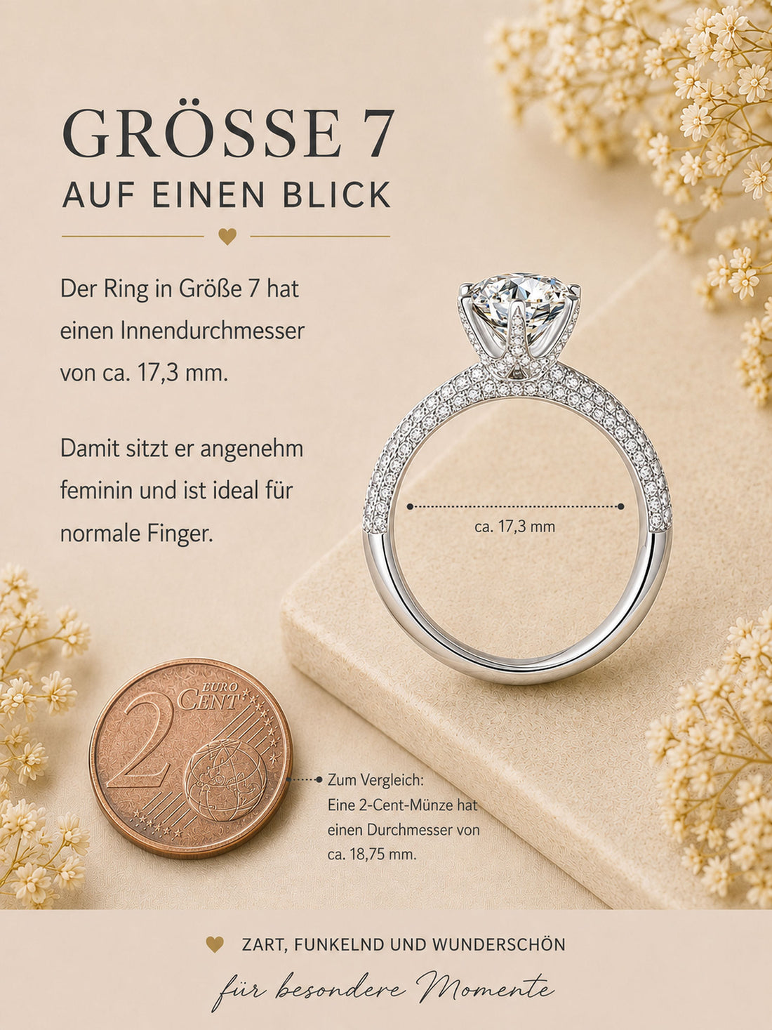 Moissanit Solitärring „Crown Split“ 1ct