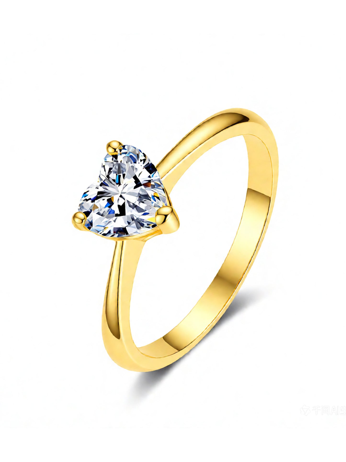 Moissanit-Solitärring „Herzlicht“ (1 ct) – Herzschliff