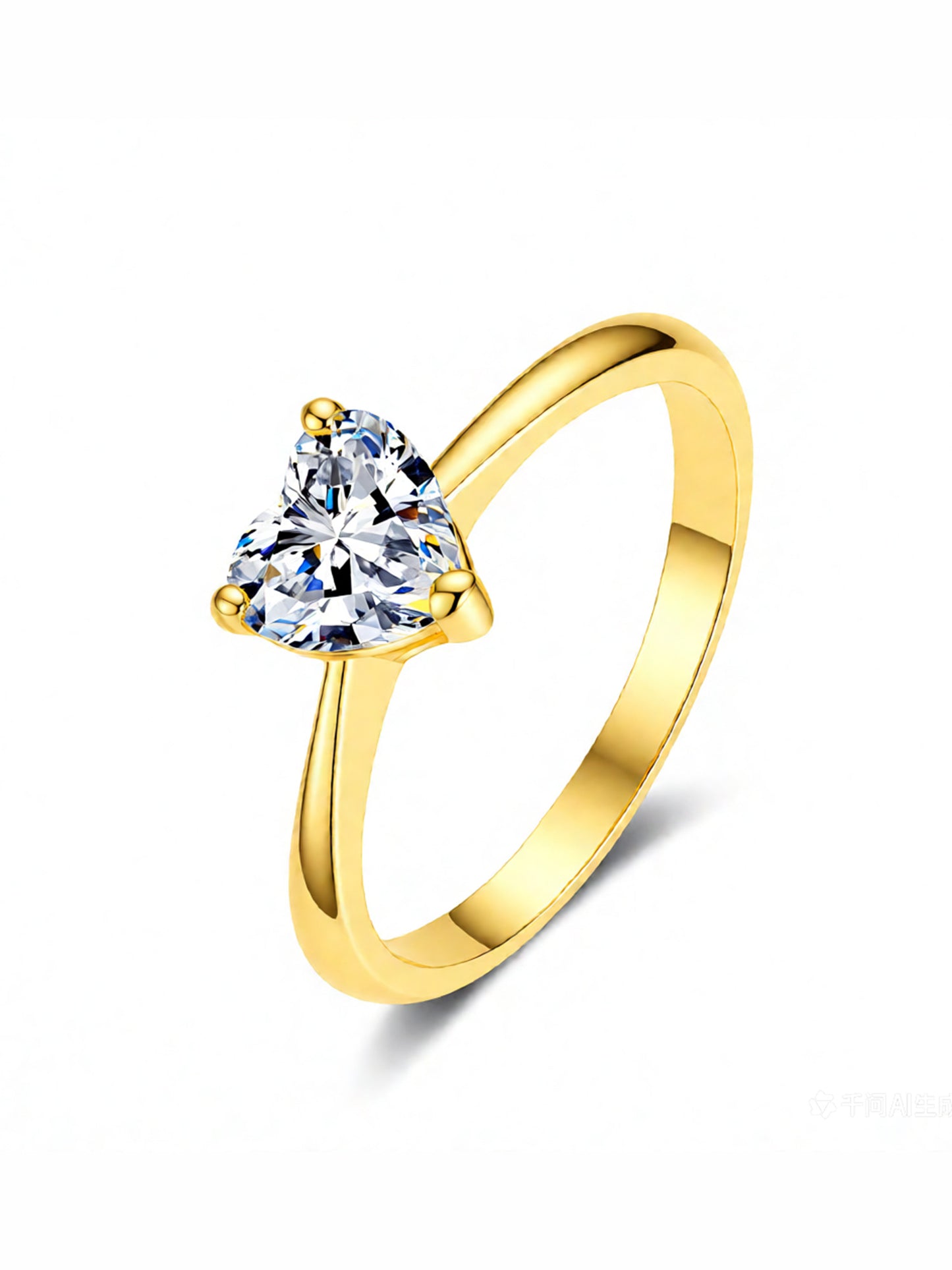Moissanit-Solitärring „Herzlicht“ (1 ct) – Herzschliff