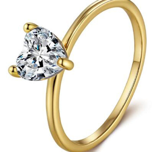 Moissanit-Solitärring „Herzlicht“ (1 ct) – Herzschliff