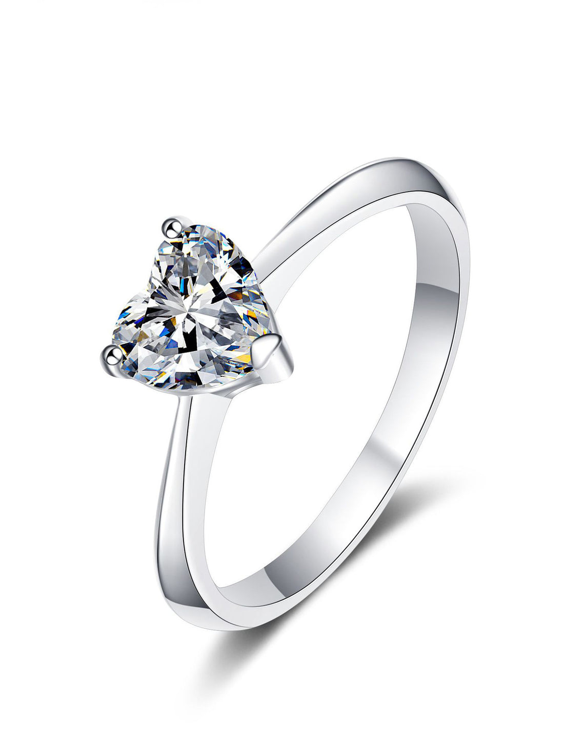 Moissanit-Solitärring „Herzlicht“ (1 ct) – Herzschliff