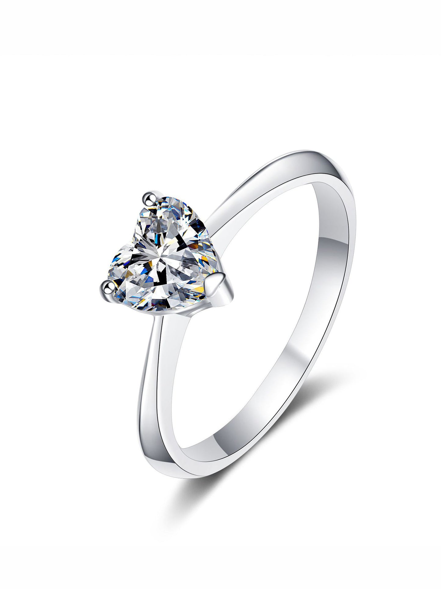 Moissanit-Solitärring „Herzlicht“ (1 ct) – Herzschliff