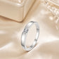Ring „Klarversprechen“ – minimalistischer Solitär mit eckigem Stein – Silber