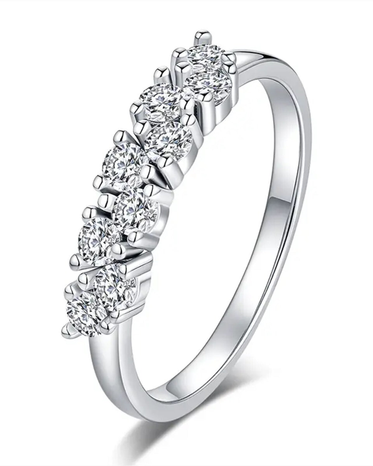 Moissanit Halbkranz-Ring „Tiara“ 0,1ct