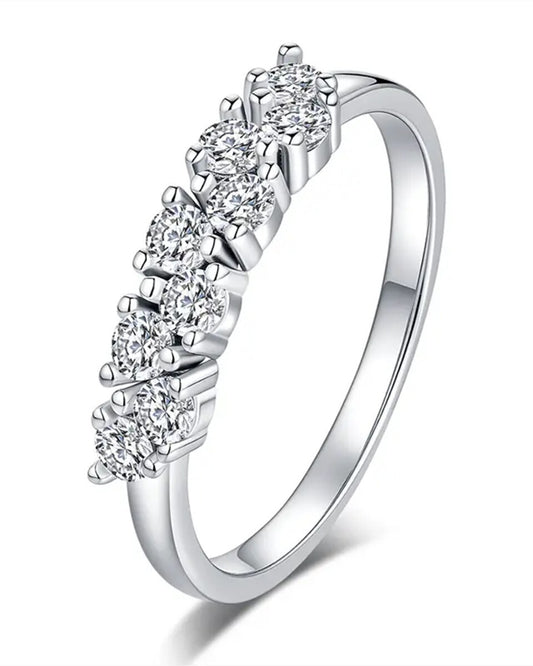 Moissanit Halbkranz-Ring „Tiara“ 0,1ct