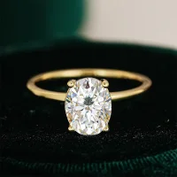 Moissanit Solitär-Ring „Crown“ – 1 ct Gold