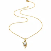 Moissanit Halskette Swing – Eleganz in Bewegung Gold