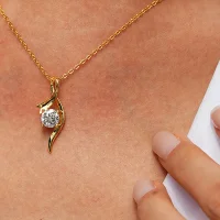 Moissanit Halskette Swing – Eleganz in Bewegung Gold