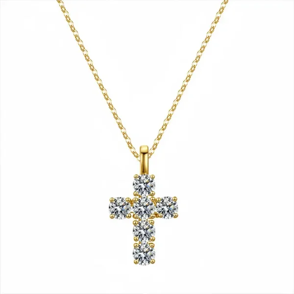 Moissanit Kreuzanhänger „Lumina Cross“ – 3 ct