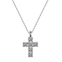 Moissanit Kreuzanhänger „Lumina Cross“ – 3 ct Silber