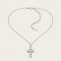 Moissanit Kreuzanhänger „Lumina Cross“ – 3 ct Silber