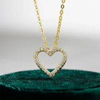 Moissanit-Halskette „Open Heart“ –...