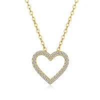 Moissanit-Halskette „Open Heart“ –...