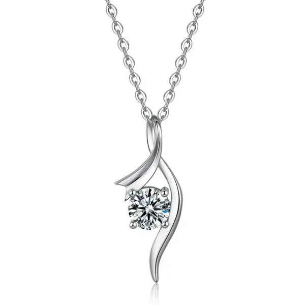 Moissanit Halskette Swing – Eleganz in Bewegung Silber