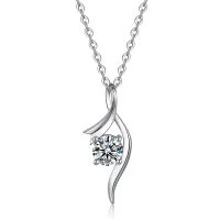 Moissanit Halskette Swing – Eleganz in Bewegung Silber