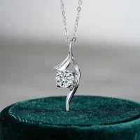 Moissanit Halskette Swing – Eleganz in Bewegung Silber
