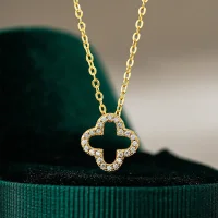 Moissanit Halskette „Clover“ – Offenes...