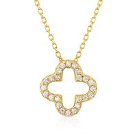 Moissanit Halskette „Clover“ – Offenes...