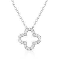 Moissanit Halskette „Clover“ – Offenes...