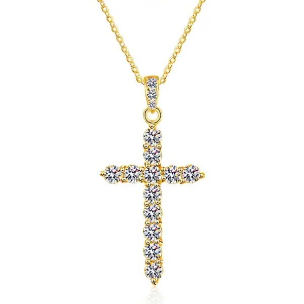 Moissanit-Anhänger Kreuz 1,2ct