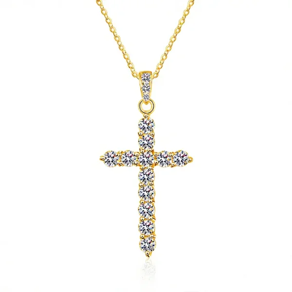 Moissanit-Anhänger Kreuz 1,2ct