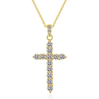 Moissanit-Anhänger Kreuz 1,2ct