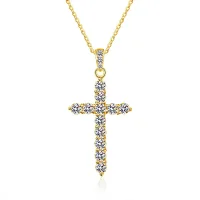 Moissanit-Anhänger Kreuz 1,2ct