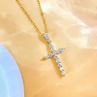 Moissanit-Anhänger Kreuz 1,2ct