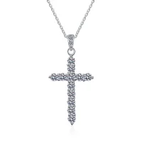 Moissanit-Anhänger Kreuz 1,2ct