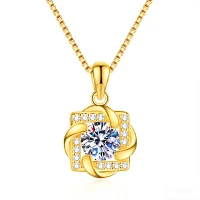 Moissanit Halskette „Eleganter Solitär“...