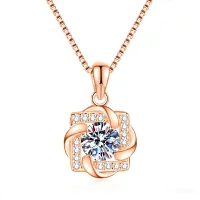 Moissanit Halskette „Eleganter Solitär“ 1 ct