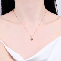 Moissanit Halskette „Eleganter Solitär“ 1 ct