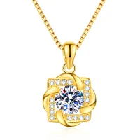 Moissanit Halskette „Eleganter Solitär“...