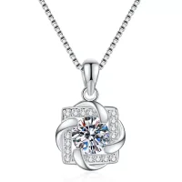 Moissanit Halskette „Eleganter Solitär“ 1 ct