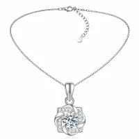 Moissanit Halskette „Eleganter Solitär“ 1 ct