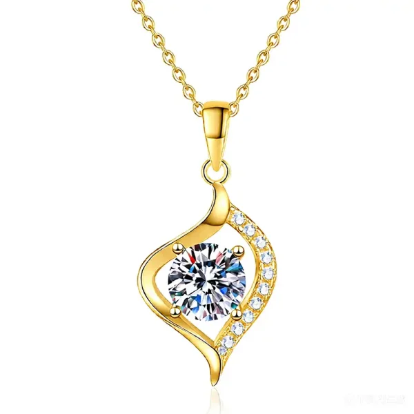 Moissanit Anhänger „Twist“ 1ct