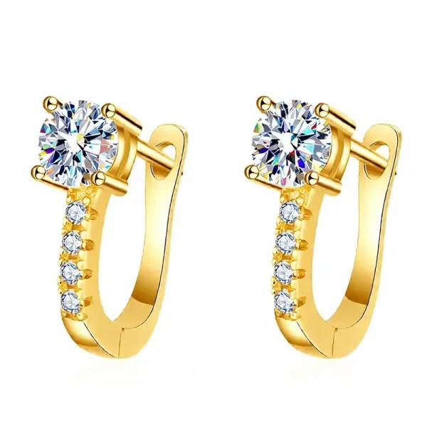 Moissanit Ohrstecker „Arc“ – Halbcreolen