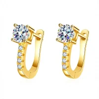 Moissanit Ohrstecker „Arc“ – Halbcreolen